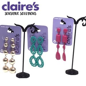 (3) Claire’s Boho Retro Neon Dangle Earrings- L2